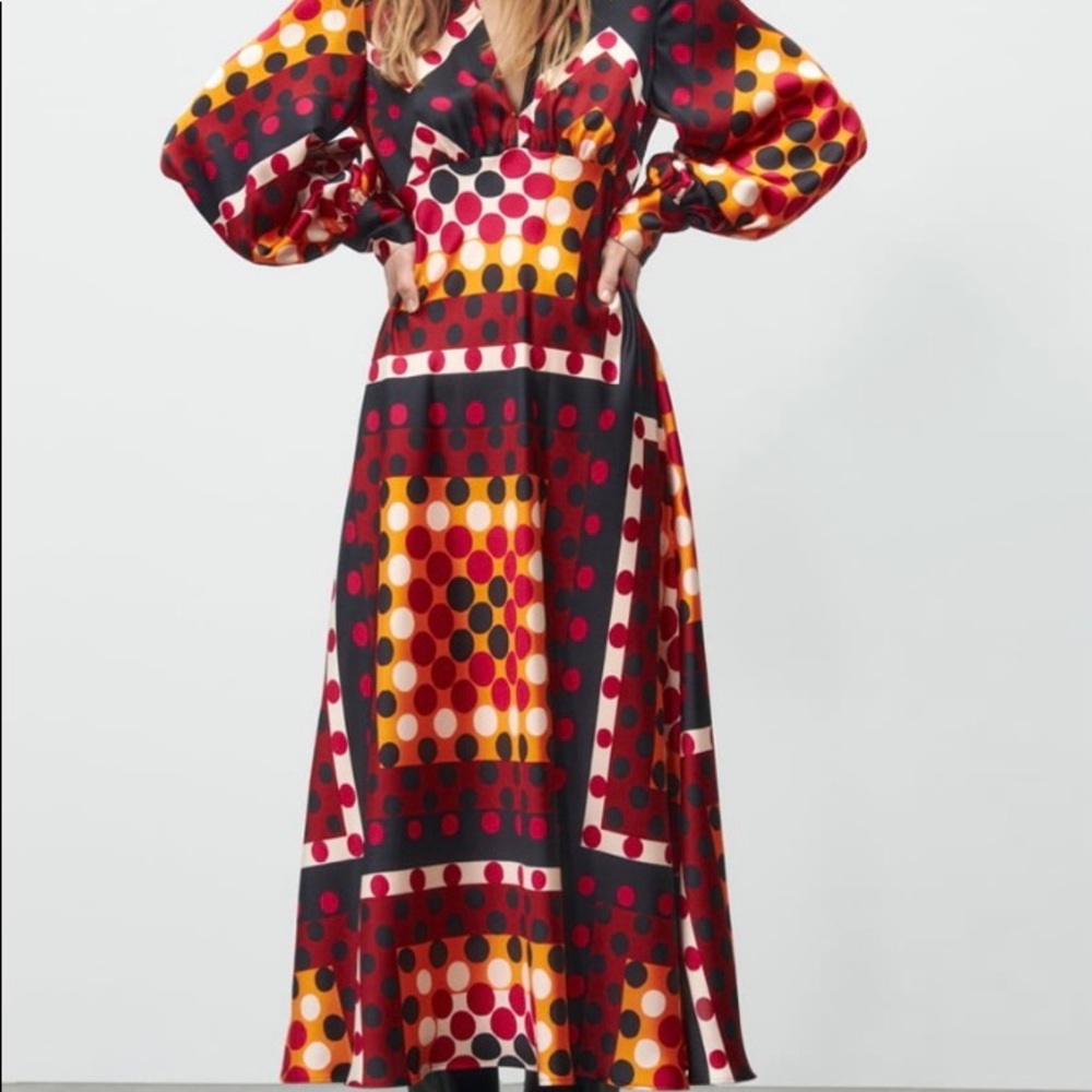 ZARA multicolored midi dress